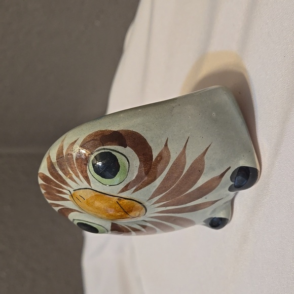 Tonala Mexican Pottery, Owl, Medium sized, Signed, Blue, Handmade, Hand painted - Picture 3 of 11